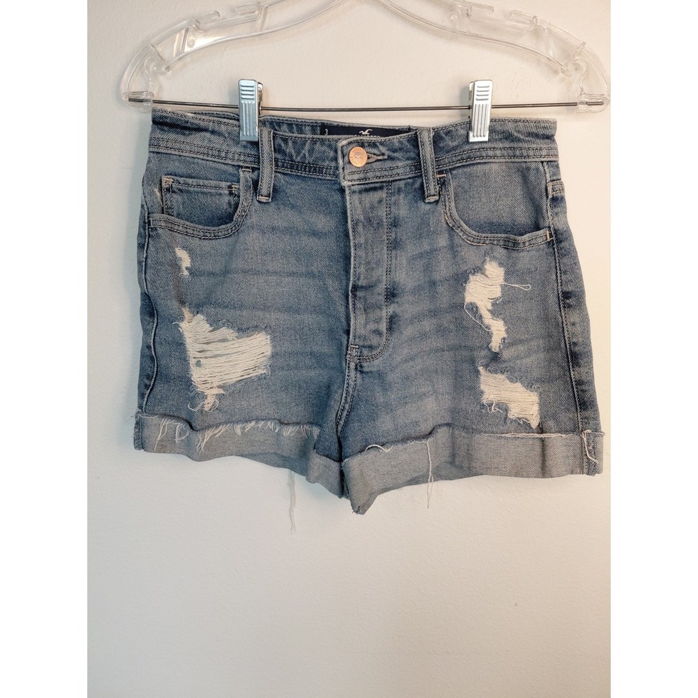 Hollister Ultra‎ High-Rise Mom Shorts W26 Size 3 Distressed Vintage Stretch